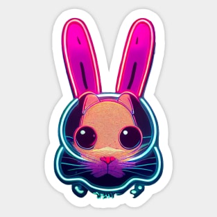 Astronaut Bunny with Neon Helmet Sticker